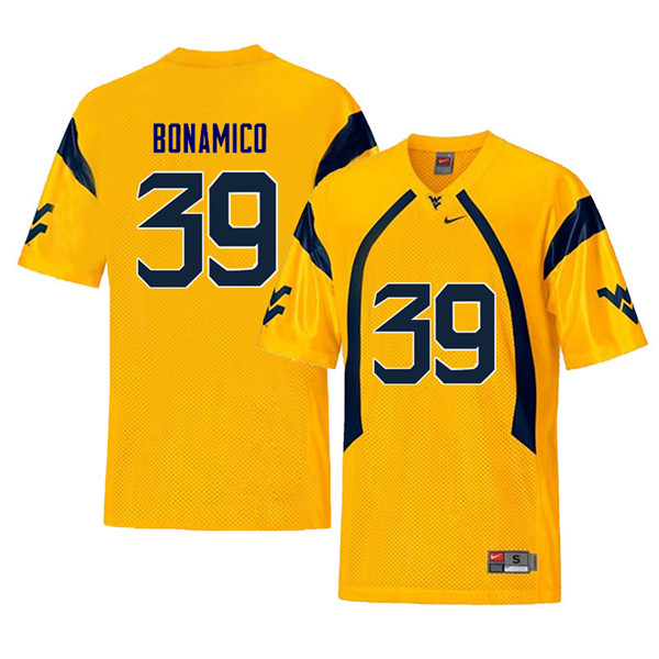 NCAA Men's Dante Bonamico West Virginia Mountaineers Yellow #39 Nike Stitched Football College Retro Authentic Jersey VG23Q17WS